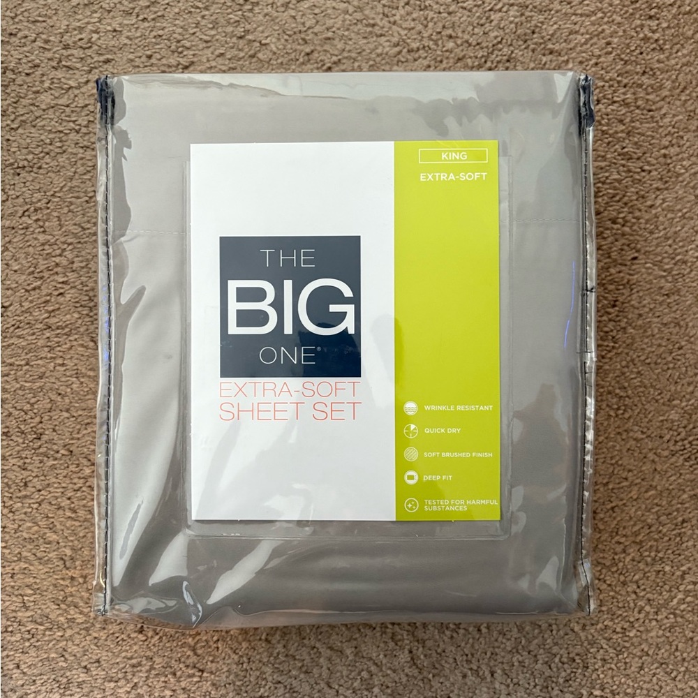 The Big One- Extra Soft Sheet Set Grey, KING